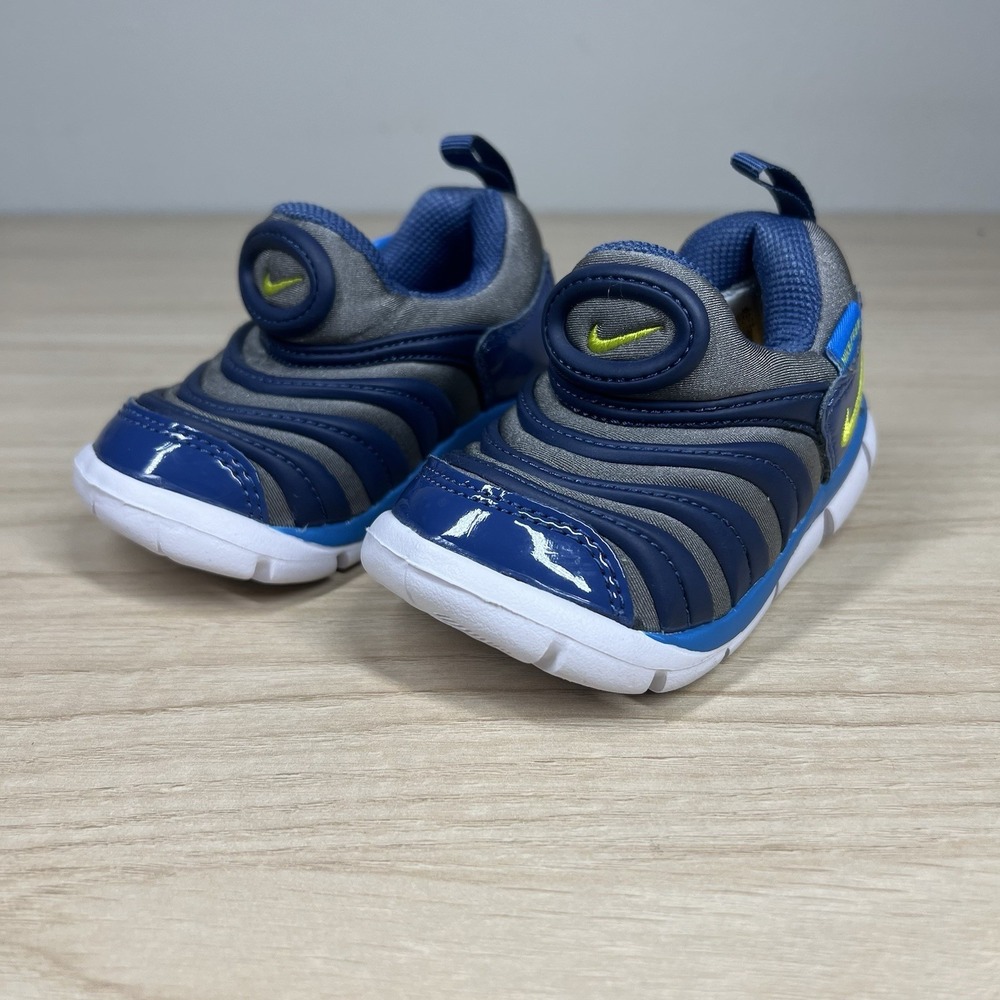 Nike Dynamo Free Navy Gray Toddler Kid Child Crib Shoe Size 5C 343938-030 - Picture 4 of 8